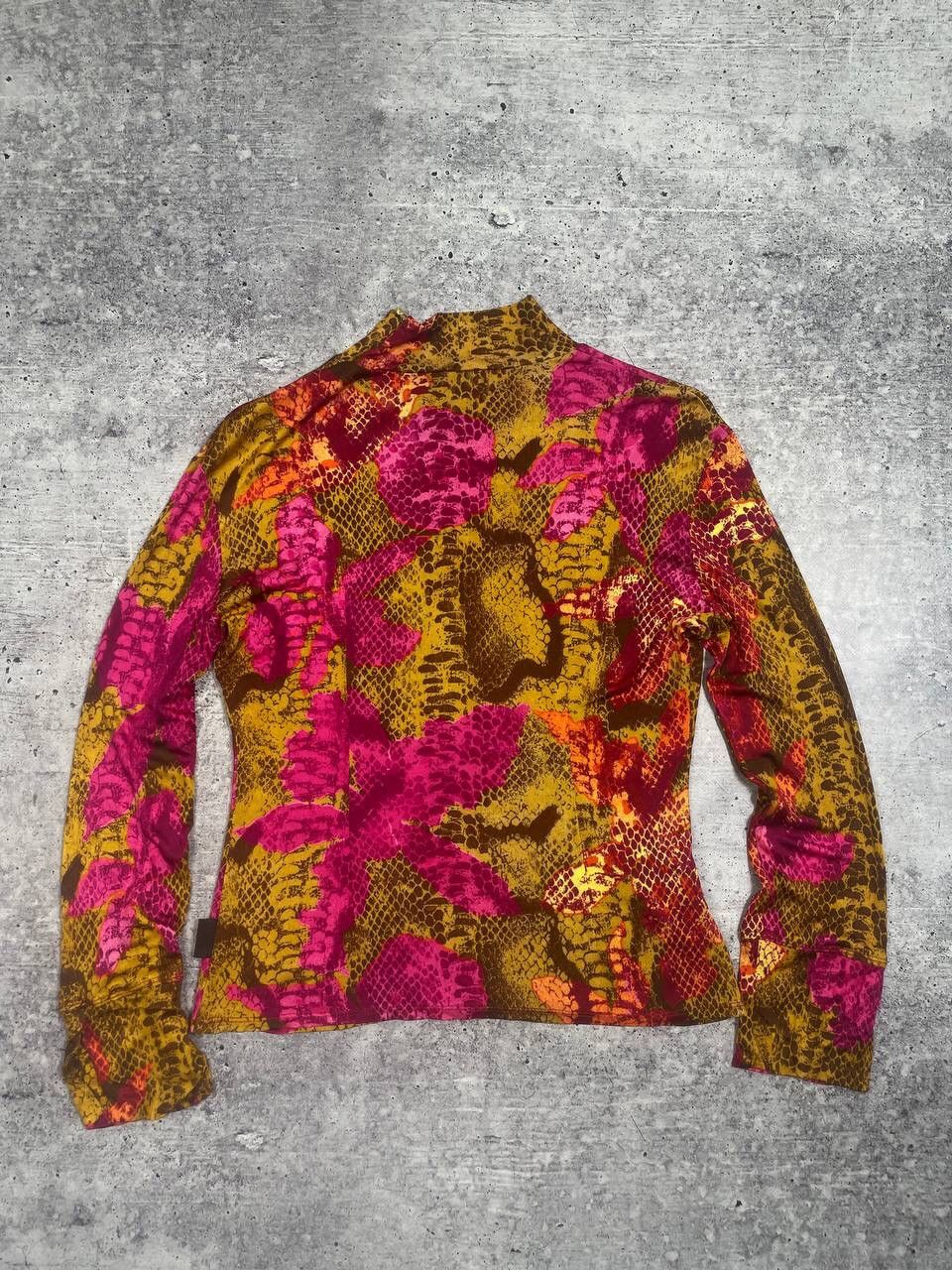 Versace Jeans Couture Vintage Versace Snake Skin Printed Long Neck Top Y2K Size L / US 10 / IT 46 - 8 Thumbnail