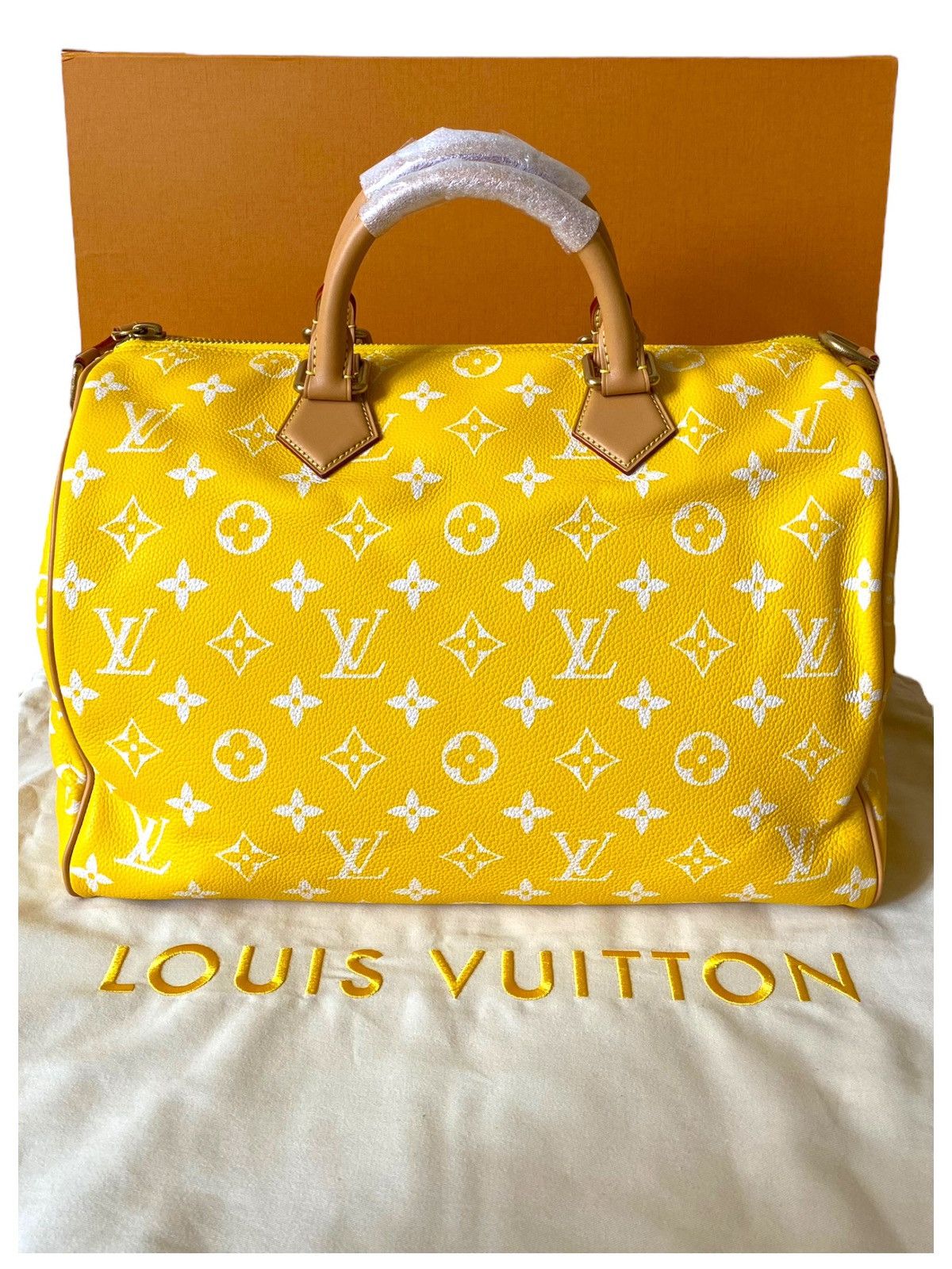 Louis Vuitton Louis Vuitton Yellow Speedy P9 40 Duffel Keepall Bandouliere Size 40 - 7 Thumbnail