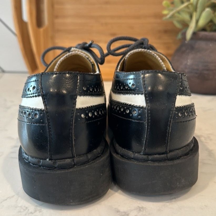 Other Vintage 90s black white rockabilly wing tipped brogue oxford Size US 9 / EU 42 - 2 Thumbnail