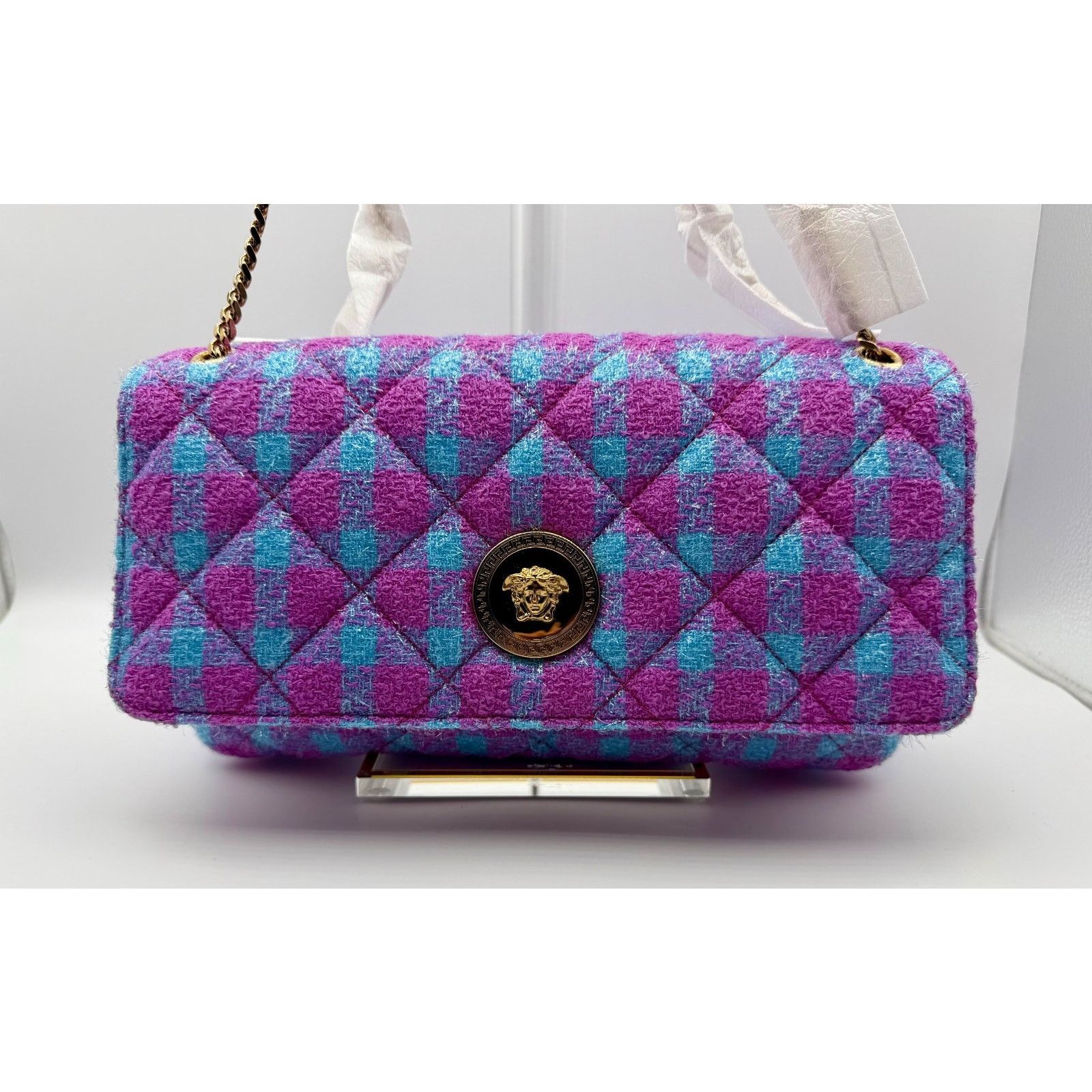 Versace VERSACE Women Wool Jacquard Gold Medusa Quilted Shoulder Bag Size ONE SIZE - 1 Thumbnail