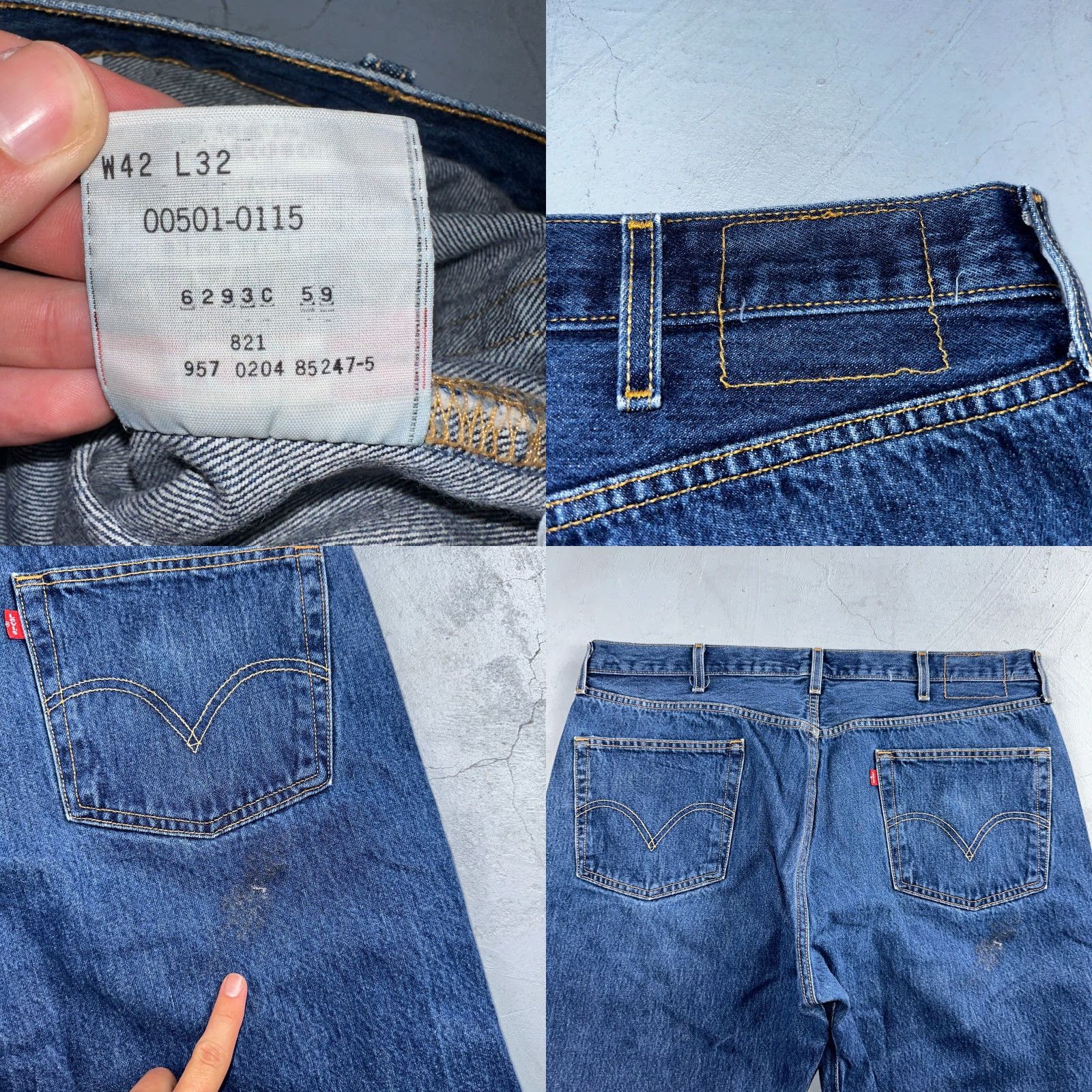 Levi's VINTAGE Levi's 501 Jeans Straight 42x32 Blue Denim 90s Y2K Classic Mens Size US 42 / EU 58 - 10 Thumbnail