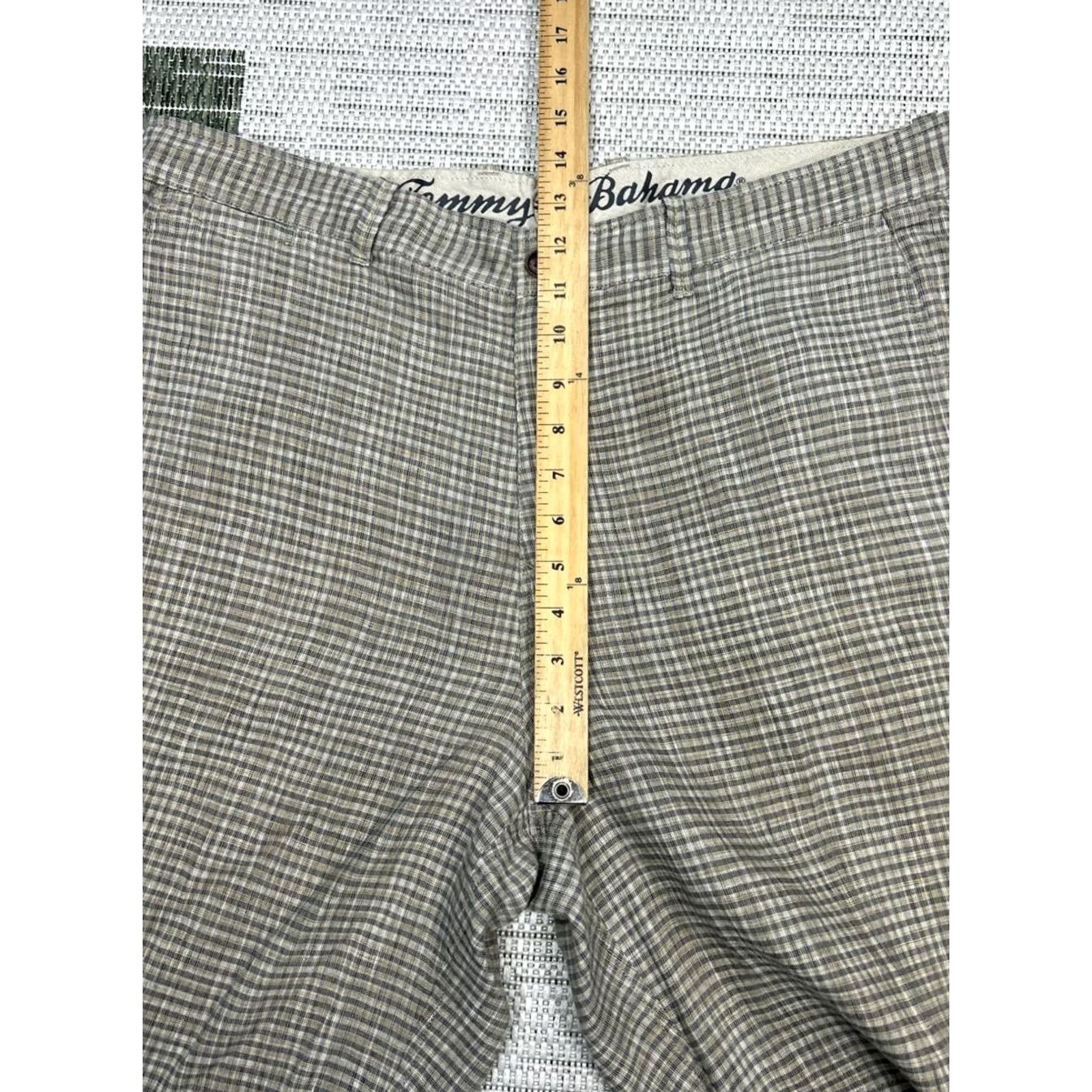 Tommy Bahama Tommy Bahama Chino Shorts Mens 36 Brown Check High Rise Marlin Logo Screened Details Size US 36 / EU 52 - 5 Thumbnail
