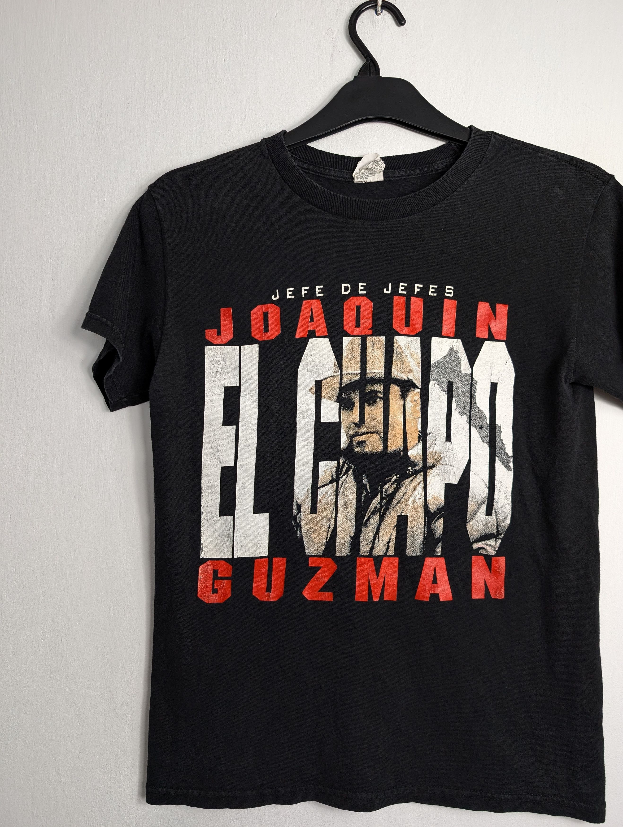 Vintage EL CHAPO Guzman Mexico Narco Tee Jefe De Jefes Y2K Boxy Size US S / EU 44-46 / 1 - 2 Thumbnail