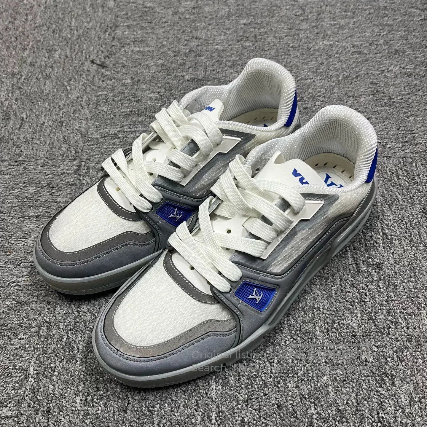 Louis Vuitton Louis Vuitton Blue-Gray Low-Top Shoes. Size US 6 / EU 39 - 1 Thumbnail