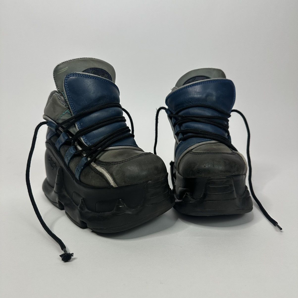 SWEAR London Late 90’s Blue Leather Lace-up Platform Swear London Shoes Size US 5 / IT 35 - 2 Thumbnail