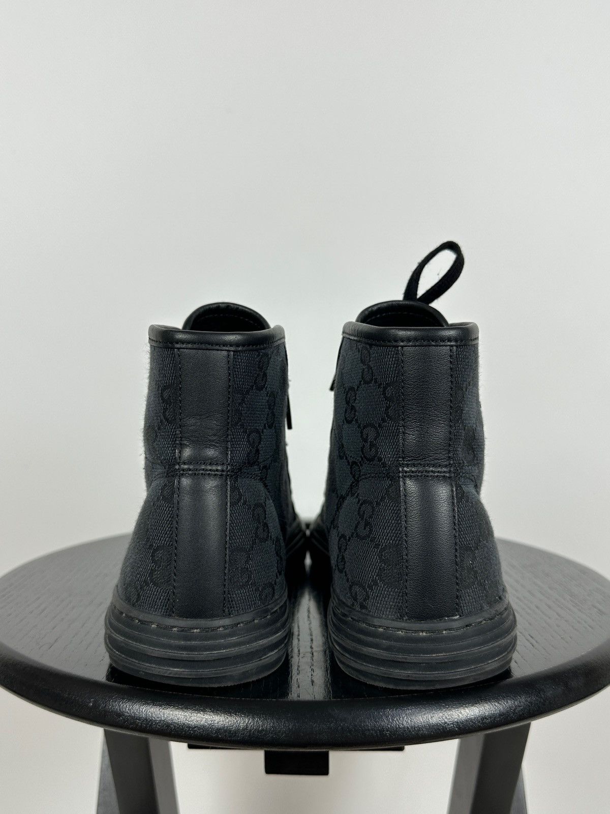Gucci Gucci 426188 GG Leather/Canvas Monogram High Top Sneaker Size US 5.5 / EU 38 - 10 Thumbnail
