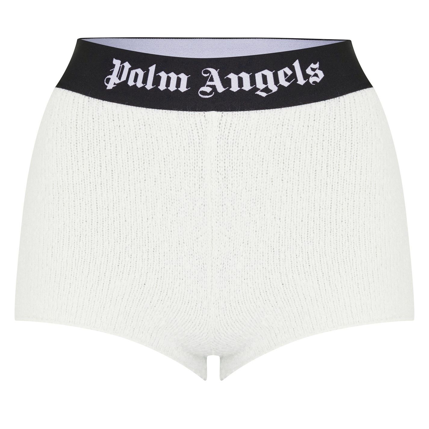 o1g2r1mq0325 Bouclé Logo Short in Off White & Black