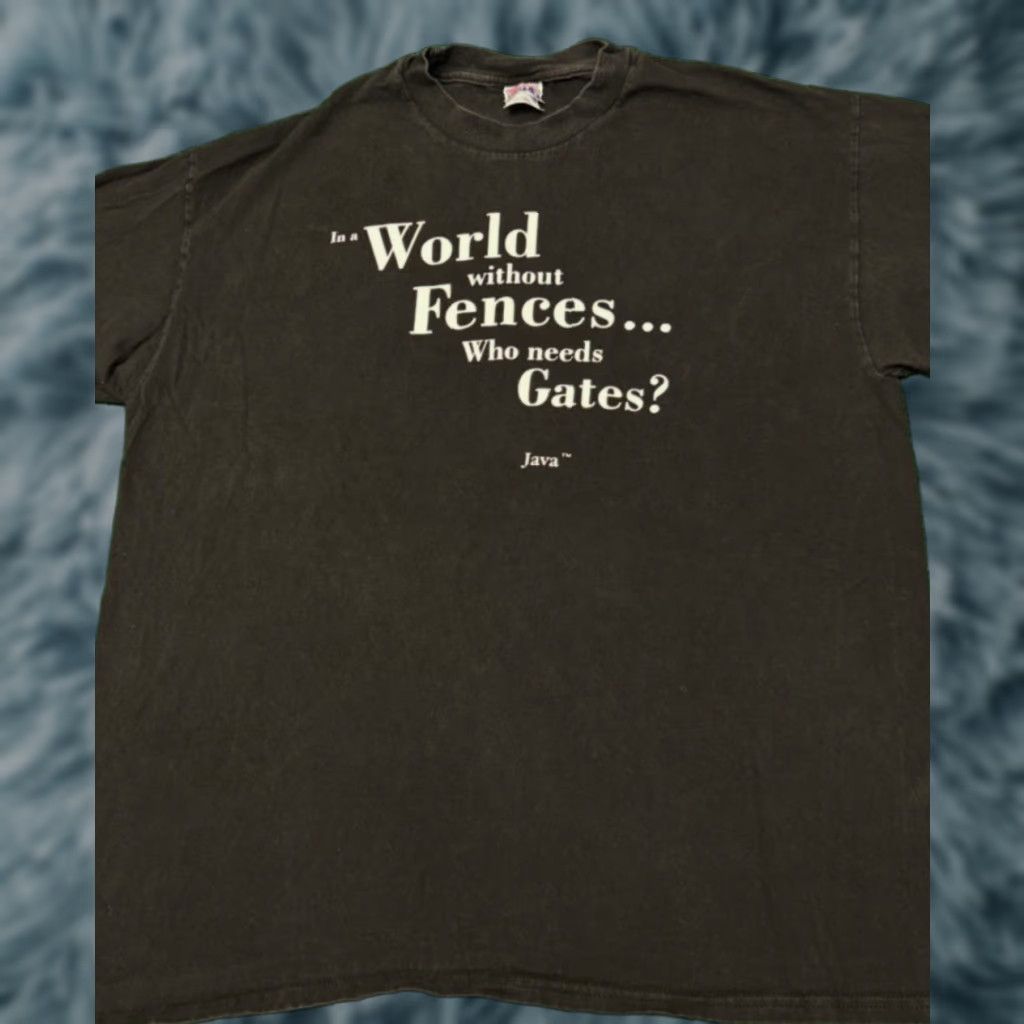 Apple VINTAGE 90s Java Script Anti Bill Gates Microsoft Apple Tech VTG Shirt Mens XL Size US XL / EU 56 / 4 - 1 Thumbnail