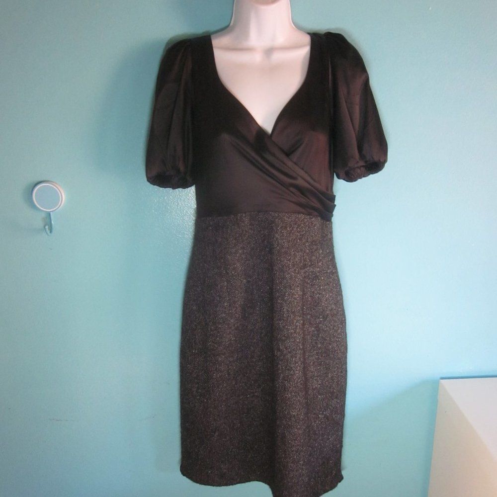 Rebecca Taylor Rebecca Taylor Dress Satiny Brown Top with Tweed Bottom Size Size M / US 6-8 / IT 42-44 - 10 Thumbnail