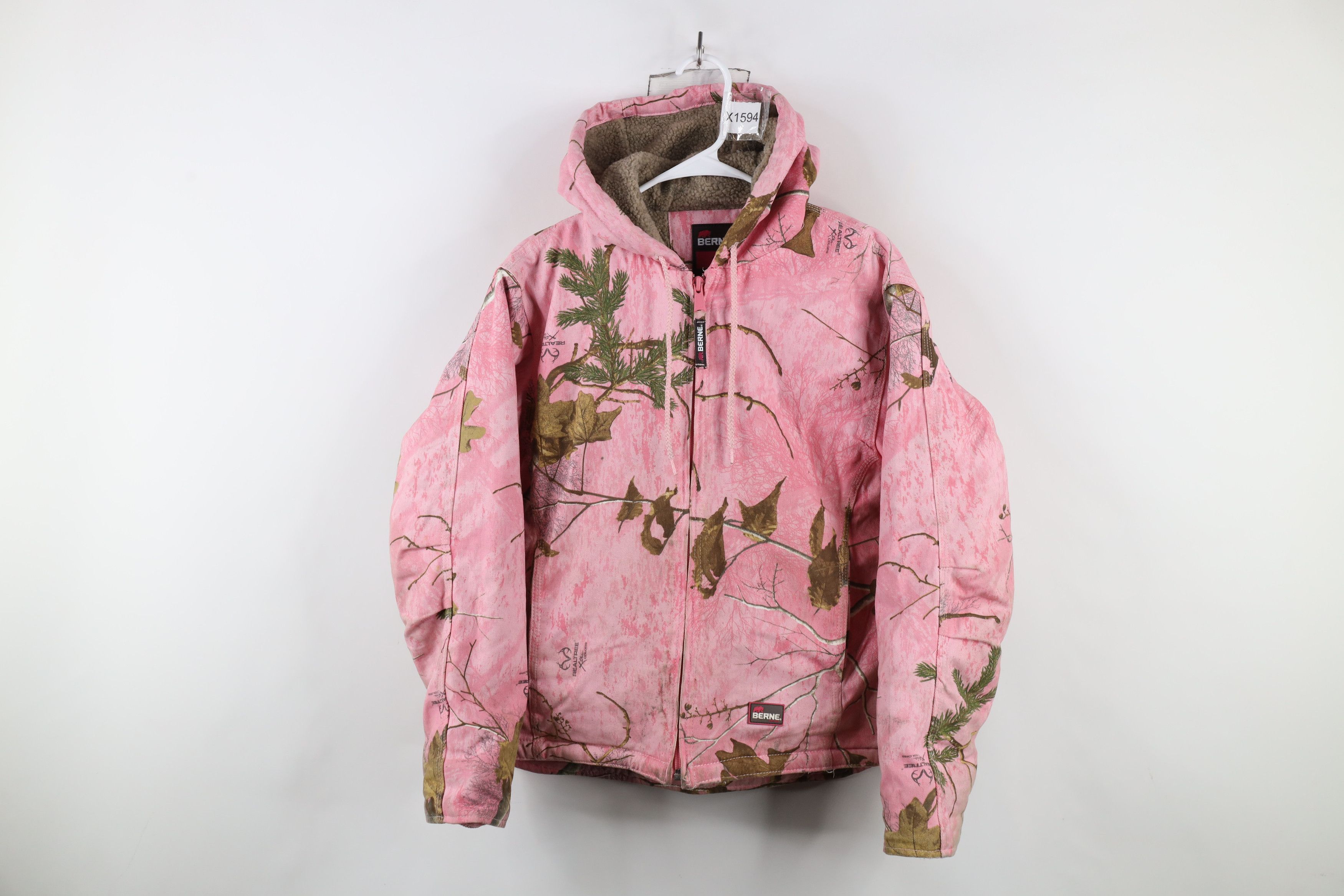 Vintage Streetwear Fleece Lined Pink Camouflage Jacket