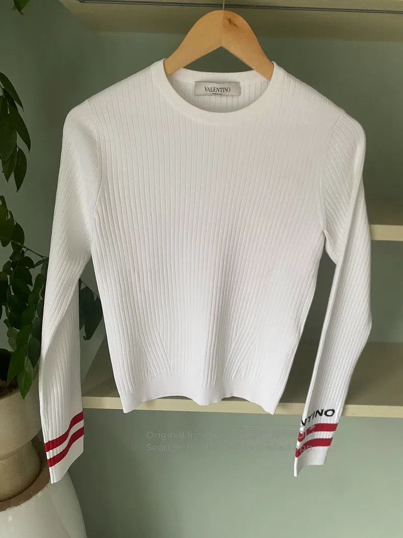 Valentino Valentino White knitwear Size L / US 10 / IT 46 - 1 Thumbnail