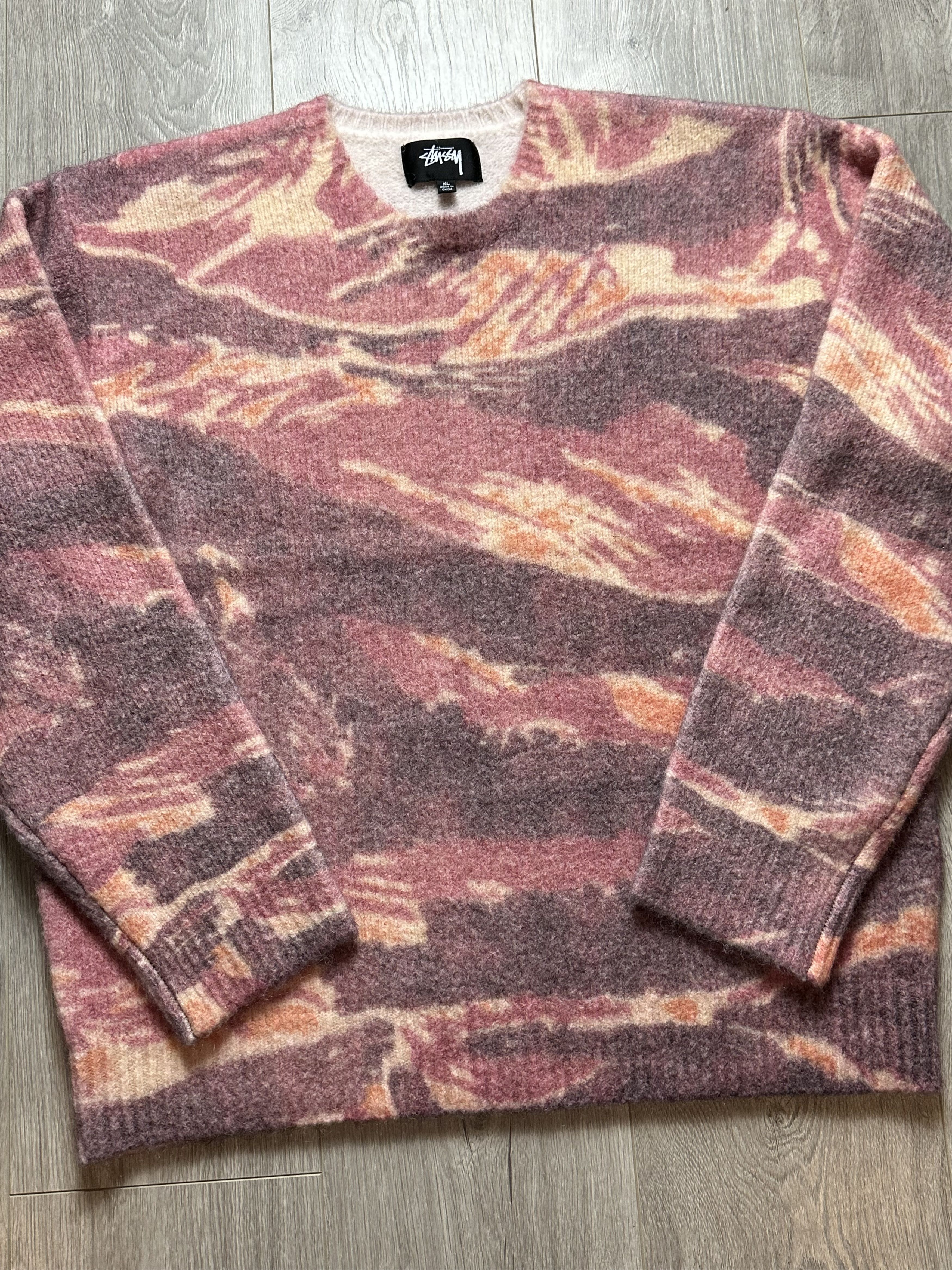 Stussy RARE STUSSY X LUCIEN SMITH TIGRIS PRINT SWEATER mohair Size US XL / EU 56 / 4 - 3 Thumbnail