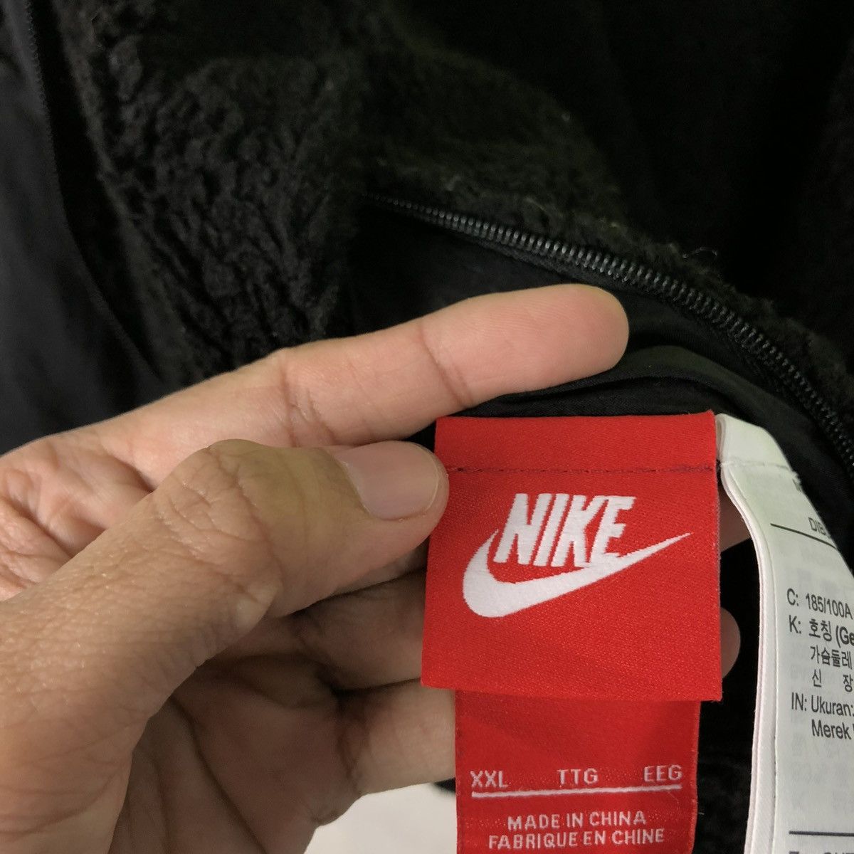 Nike 🔥VINTAGE FLEECE BOMBER JACKET NIKE BIG SWOOSH LOGO Size US XXL / EU 58 / 5 - 21 Thumbnail