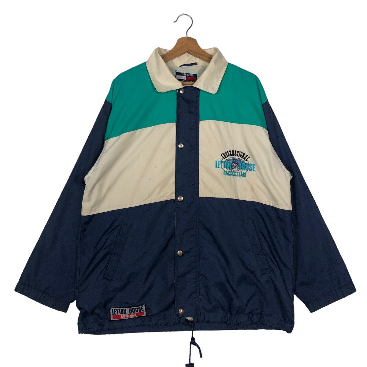 Japanese Brand 🔥Racing Raining Jacket Leyton House Racing Team Big Logo Size US M / EU 48-50 / 2 - 1 Thumbnail