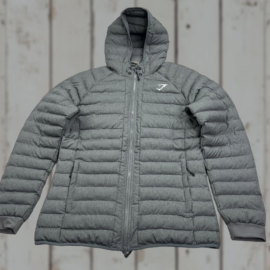 Gymshark Gymshark Jacket Women’s L Gray Full Zip Hood Insulated Pockets Size L / US 10 / IT 46 - 1 Thumbnail