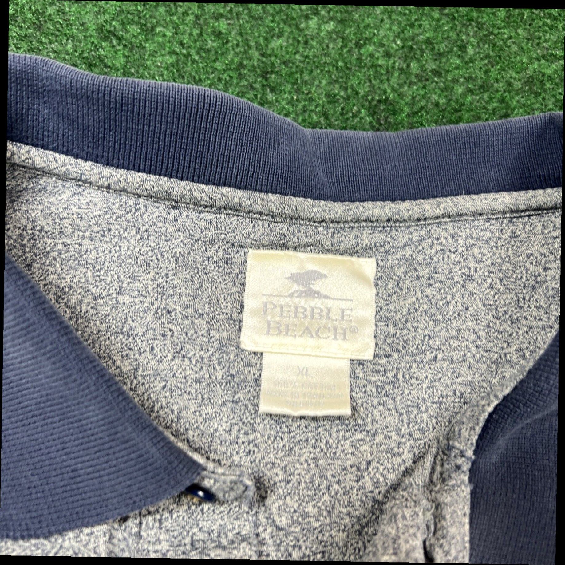Vintage Pebble Beach Polo Shirt Adult Gray Blue collar Short Sleeve Casual Mens XL Size US XL / EU 56 / 4 - 4 Thumbnail