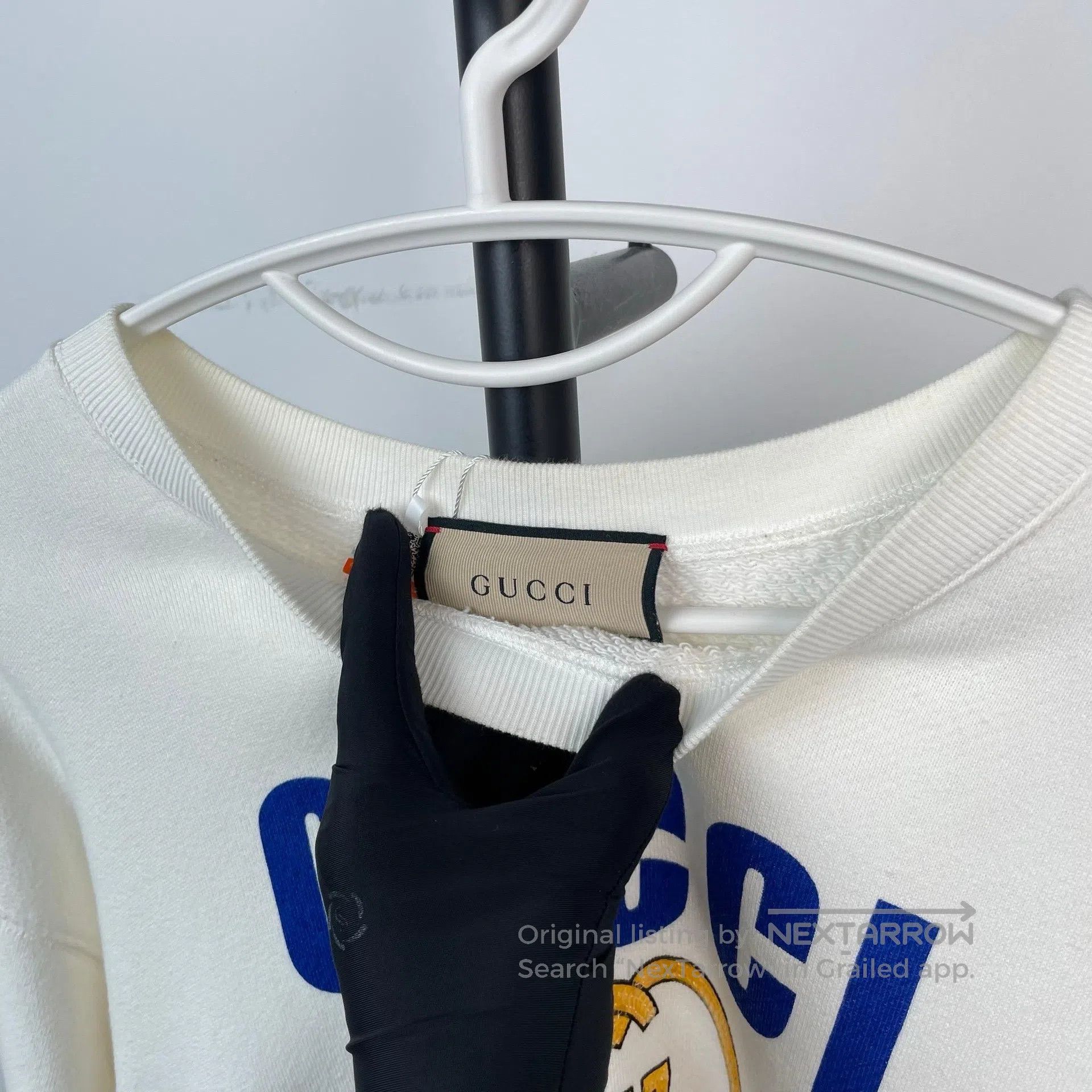 Gucci Guicci White Logo Letter Printed Cotton Crew Neck Long Sle Size US S / EU 44-46 / 1 - 9 Thumbnail