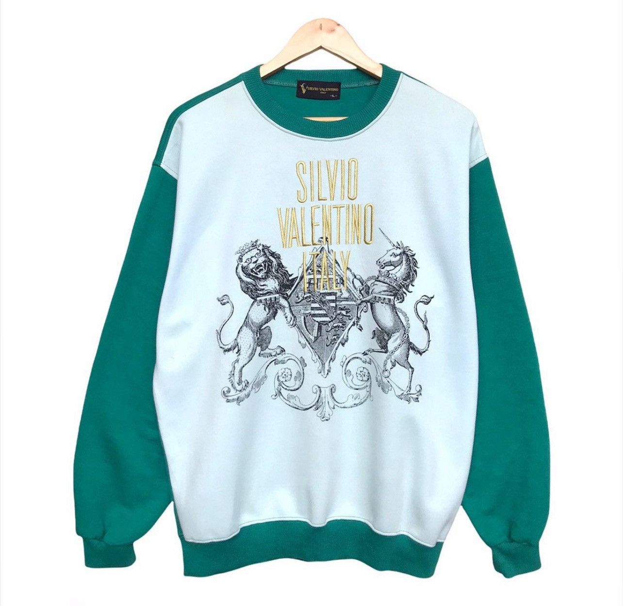 Valentino Vintage Silvio Valentino Spellout Embroidered Sweatshirt Size US L / EU 52-54 / 3 - 1 Thumbnail