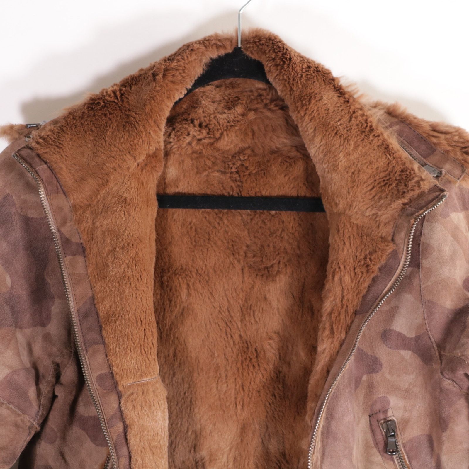 Drome Drome Suede Leather Fur Lined Camo Hooded Jacket XS Size US XS / EU 42 / 0 - 2 Thumbnail
