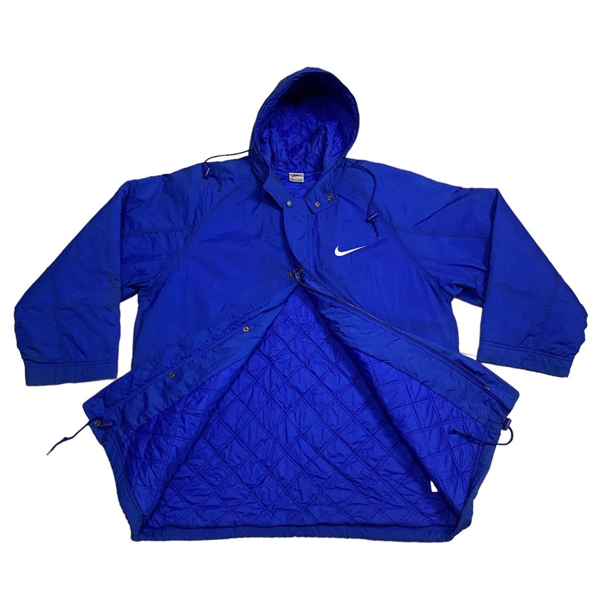 Nike × Vintage Nike 90s Big swoosh padded parka hoodie jacket Size US M / EU 48-50 / 2 - 8 Thumbnail
