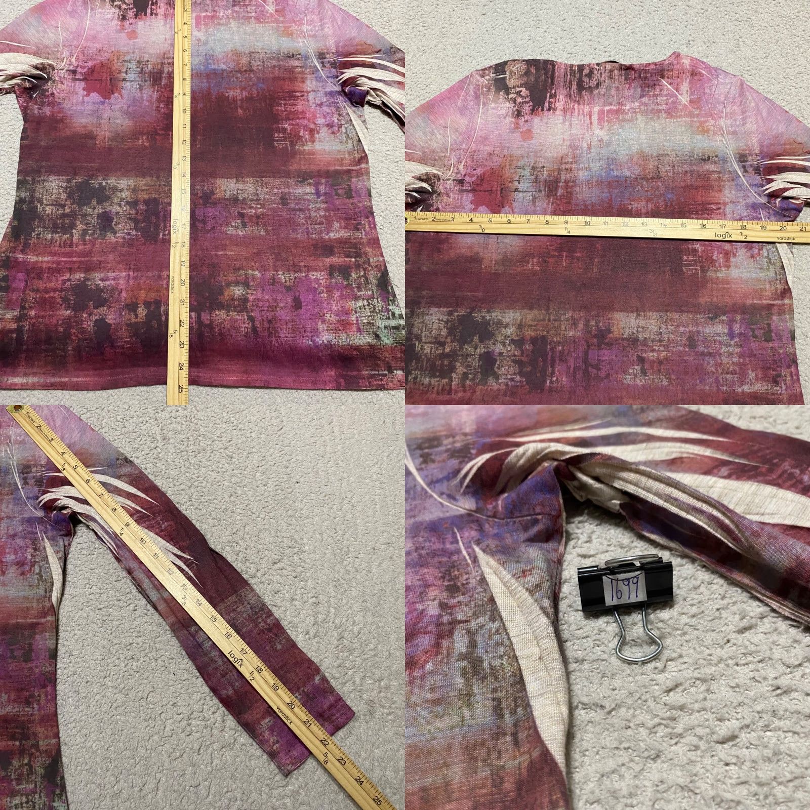 Coldwater Creek Coldwater Creek Womens Blouse Shirt Multicolor Geometric Long Sleeve Round Neck L Adult Womens Size L / US 10 / IT 46 - 8 Thumbnail