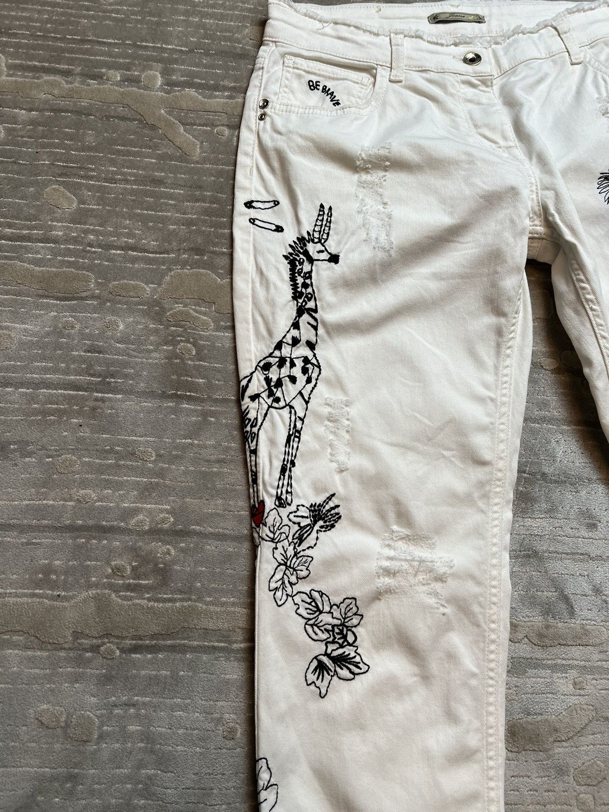 Patrizia Pepe Patricia pepe white denim pants hype sale streetwear Size 28" / US 6 / IT 42 - 2 Thumbnail