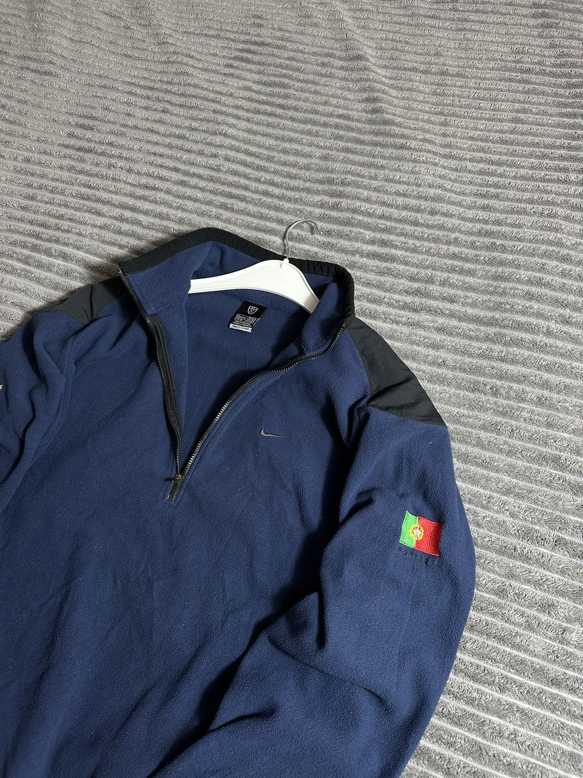 Nike × Vintage Nike Golf Portugal 🇵🇹 Vintage Fleece Navy 1/4 Zip Sweatshirt Size US L / EU 52-54 / 3 - 3 Thumbnail