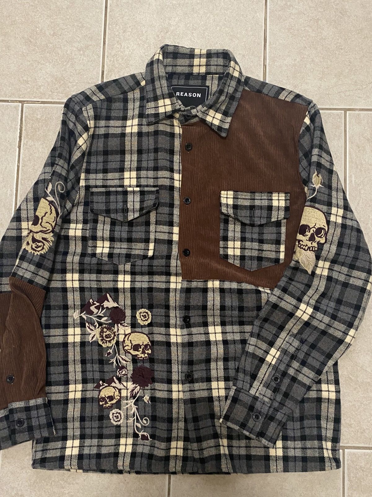 Reason Brown Skull Flannel Size US M / EU 48-50 / 2 - 1 Thumbnail