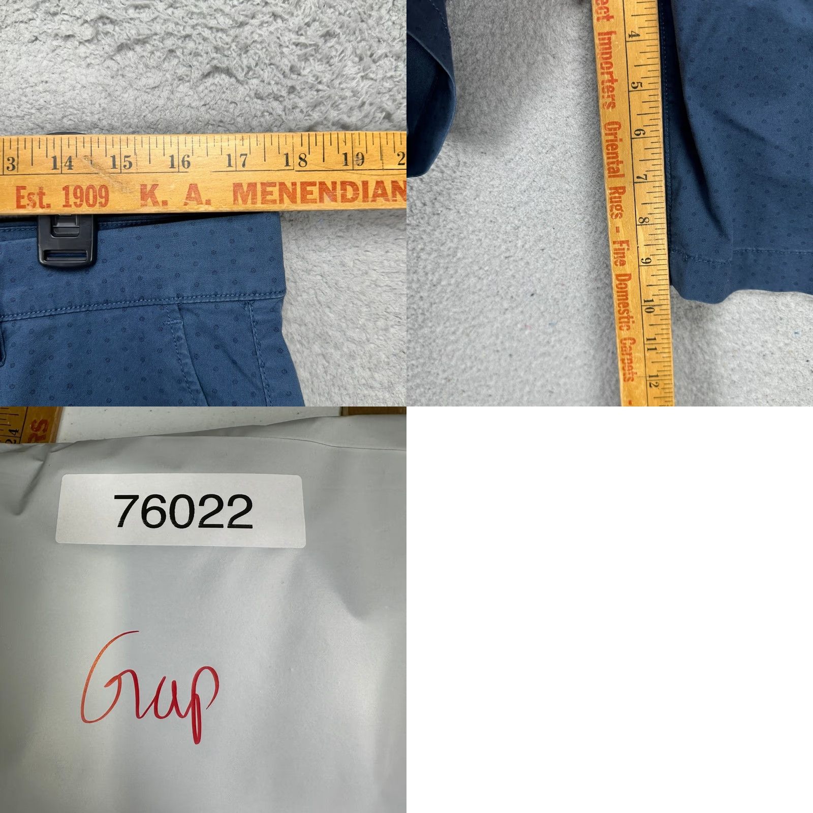 Gap GAP Men Khakis Shorts 34X10 Blue Casual Flat Front Pockets Geometric Stretch NEW Size US 34 / EU 50 - 8 Thumbnail