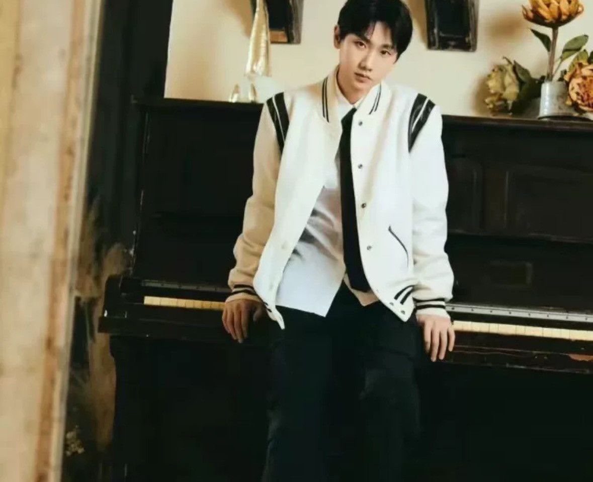 Saint Laurent Paris × Yves Saint Laurent Saint Laurent SLP White Baseball Jacket 2412-Nextarrow Size US M / EU 48-50 / 2 - 7 Thumbnail
