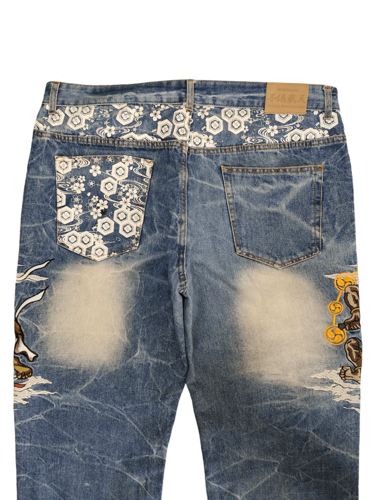 Karakuri Tamashii Fugutaiten Raijin And Fujin Embroidered Jeans Karakuri Y2k Size US 40 / EU 56 - 12 Thumbnail