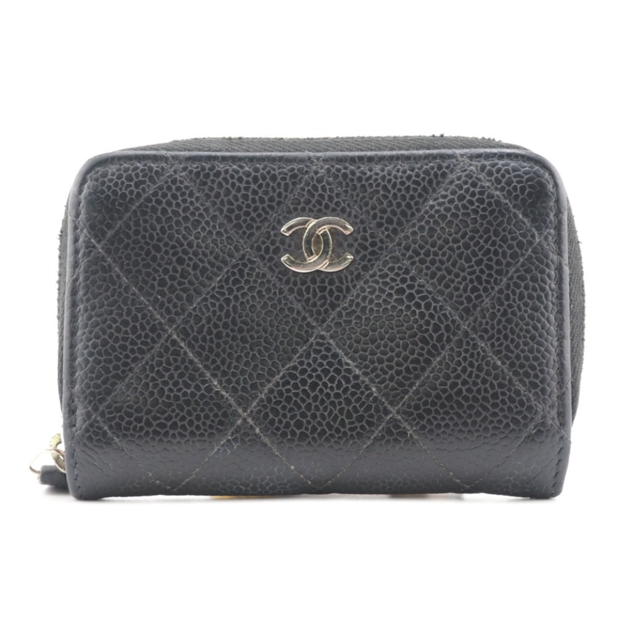 image of Chanel Matelasse Coco Mark Coin Case Black Ladies, Women's