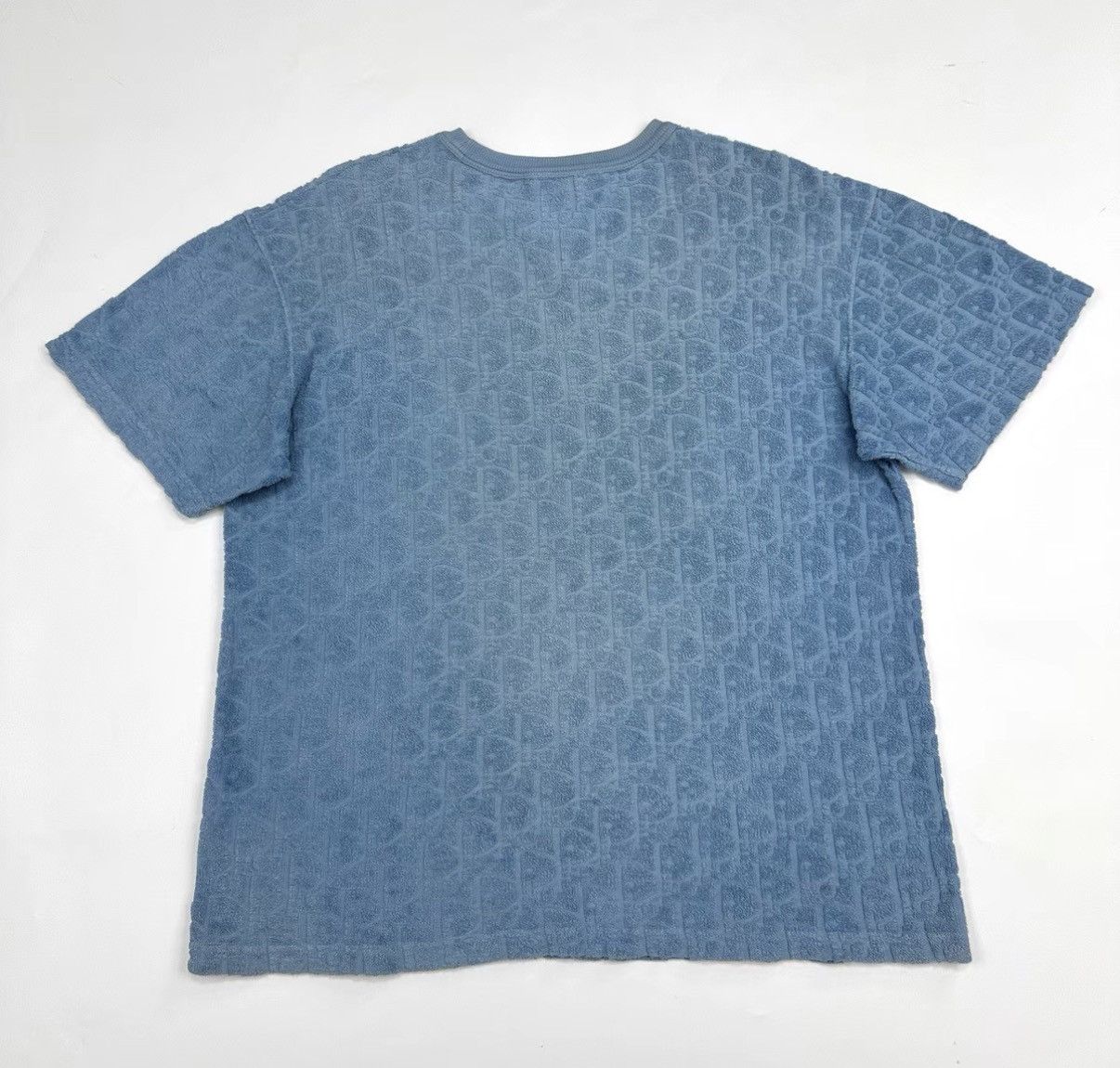 Dior Dior Blue Cotton French Terry Oblique Print T-shirt K12 Size S / US 4 / IT 40 - 2 Thumbnail