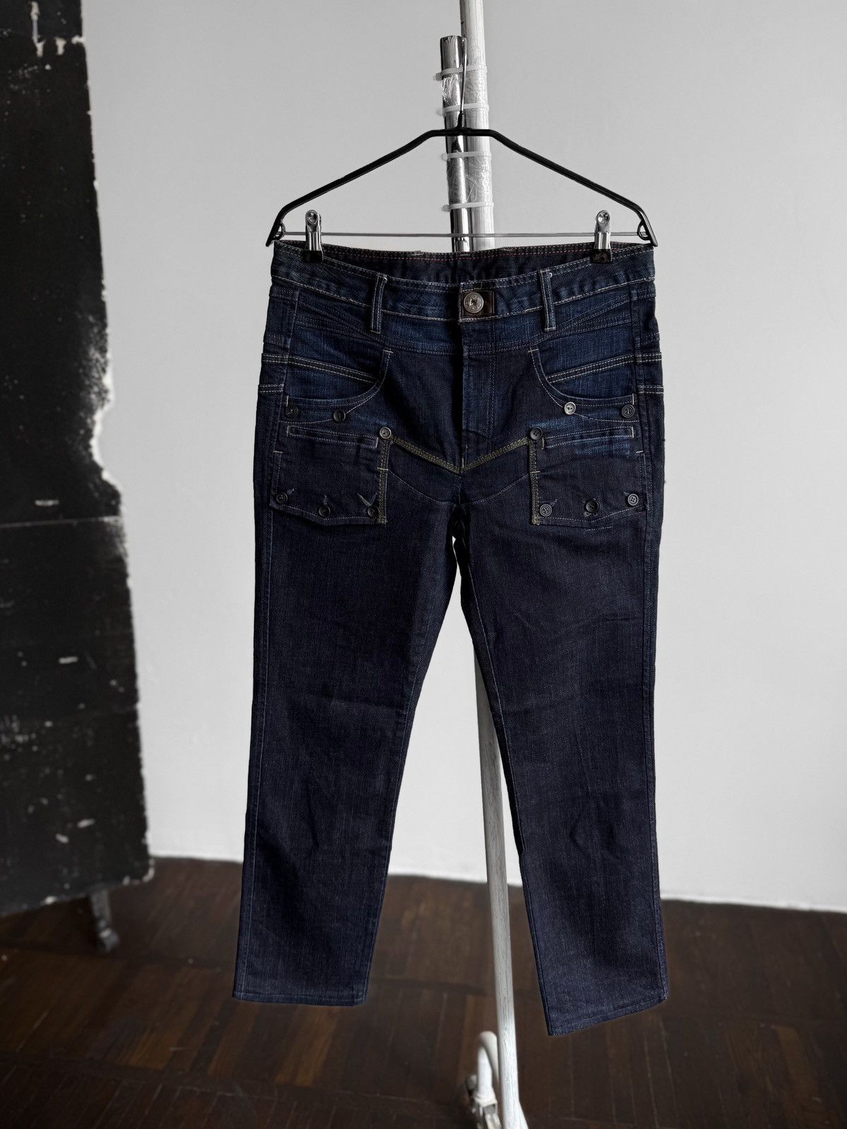 Marithe + Francois Girbaud Marithe Francois Girbaud Womens Dark Blue Denim Jeans Size 34" / US 12 / IT 48 - 1 Thumbnail