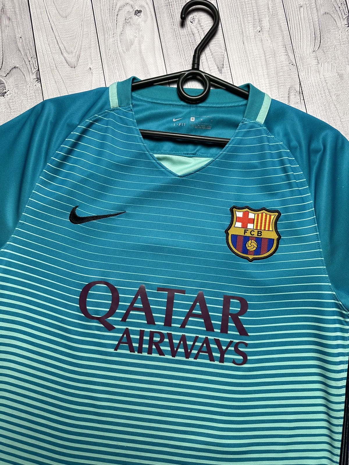 Nike × Vintage Vintage Nike Barcelona soccer jersey away rare green (Shorts Size US M / EU 48-50 / 2 - 4 Thumbnail