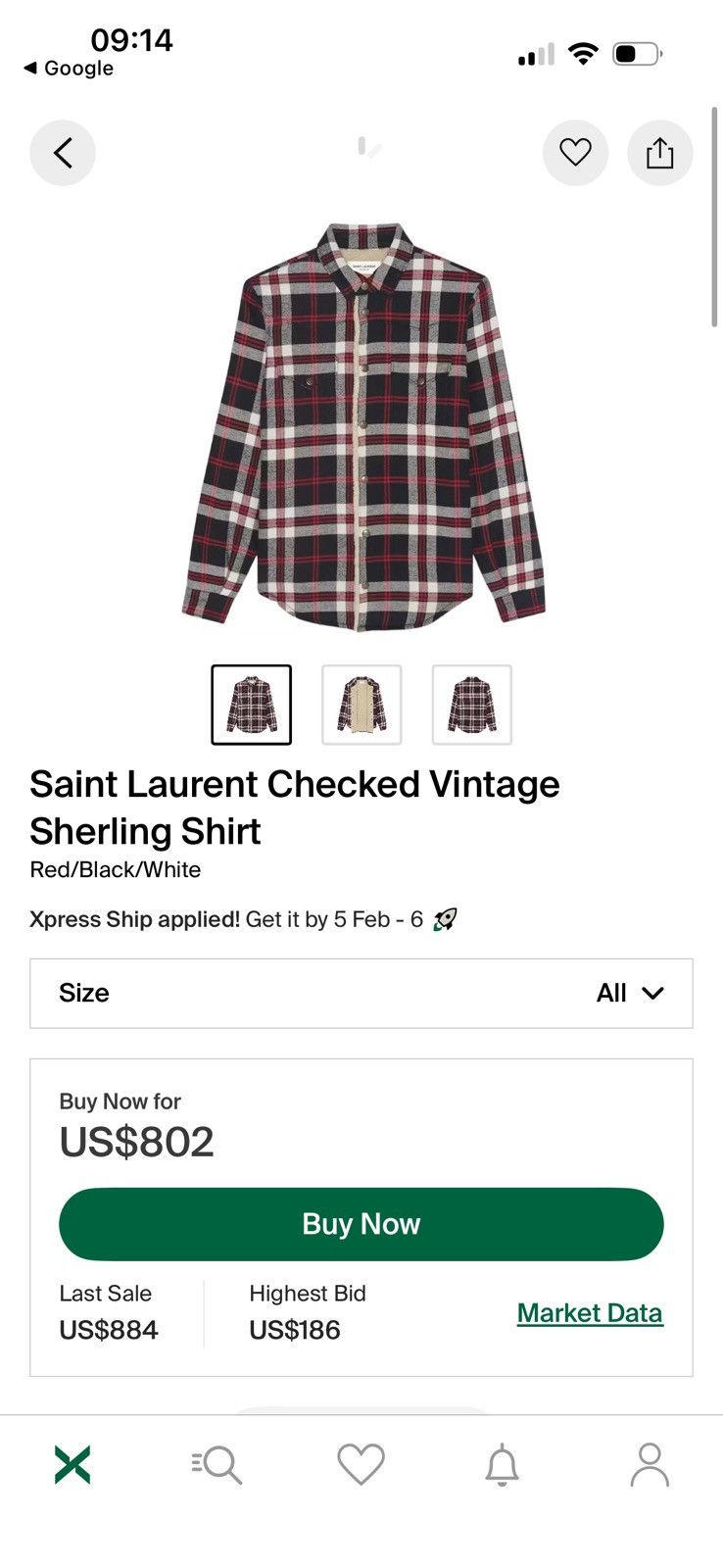Saint Laurent Paris Saint Laurent Sherling Shirt sizes in photos by tape measure Size US S / EU 44-46 / 1 - 3 Thumbnail