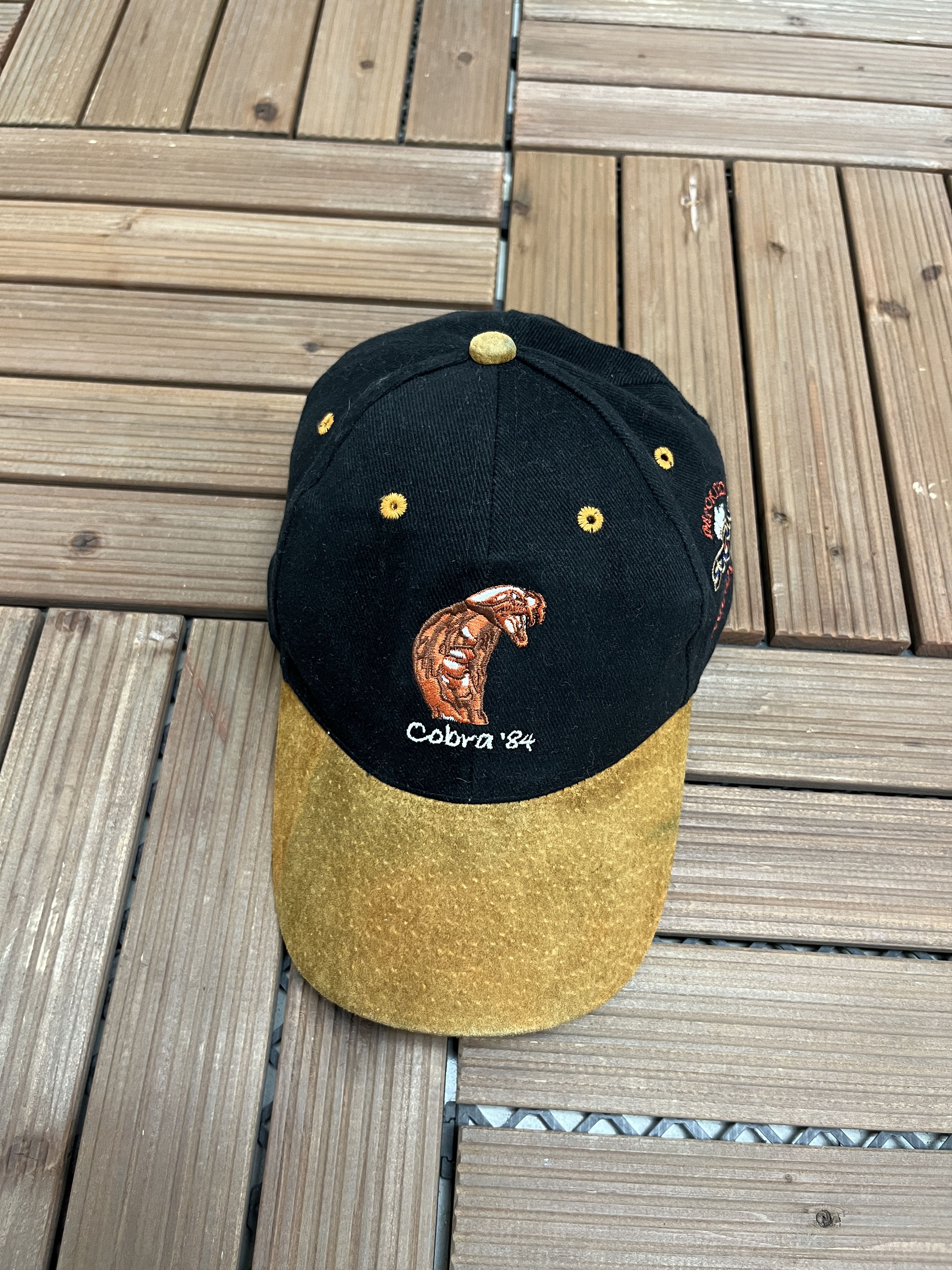 Vintage Cobra '84 Whiskey Vintage Strap Back Black Hat Cap Size ONE SIZE - 1 Thumbnail