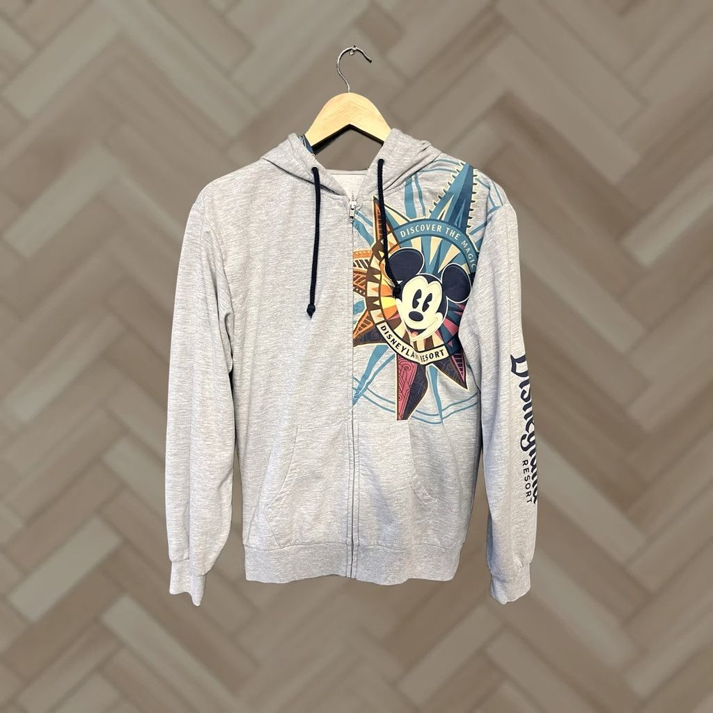 Vintage Disneyland California Adventure Womens Gray Full Zip Hooded Sweatshirt Small Size S / US 4 / IT 40 - 1 Thumbnail