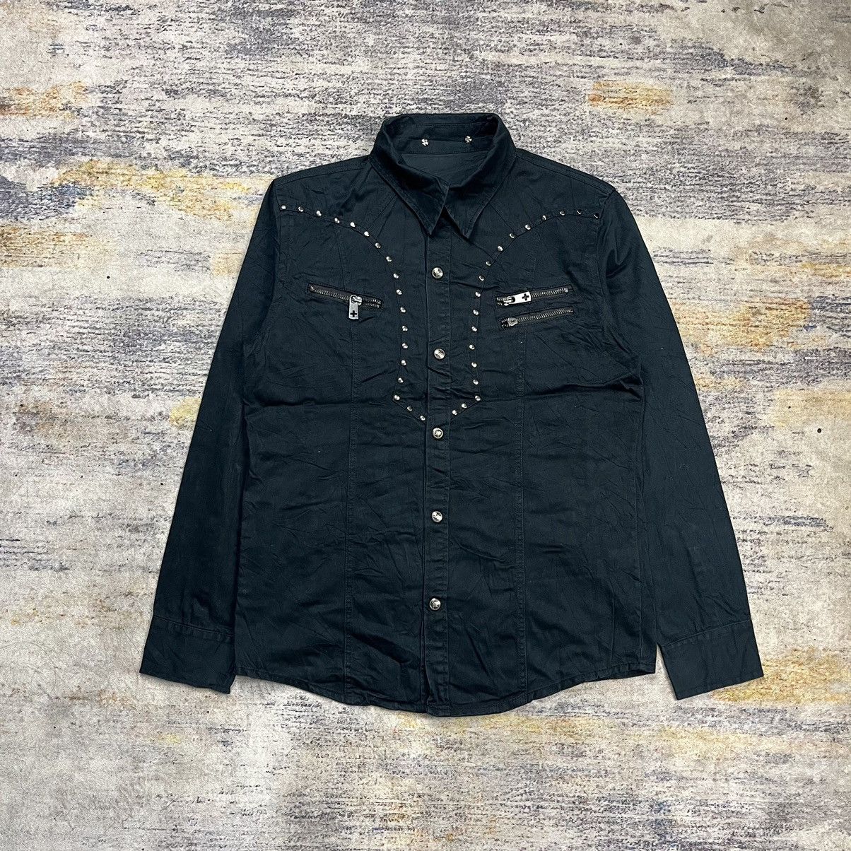 If Six Was Nine × Japanese Brand × Le Grande Bleu (L.G.B.) Vintage Batsu studio embroidery skull studed shirt Size US L / EU 52-54 / 3 - 1 Thumbnail