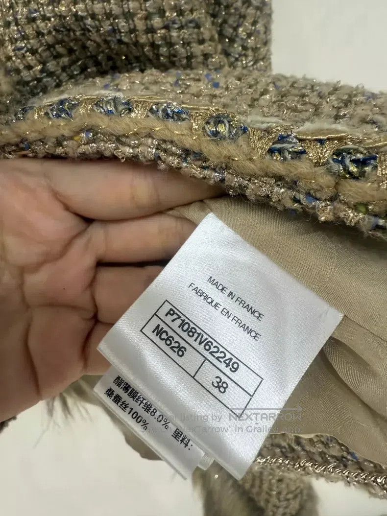 Chanel Chanel 21A Women's Castle Series Woollen Gold Velvet Tweed Size XS / US 0-2 / IT 36-38 - 4 Thumbnail