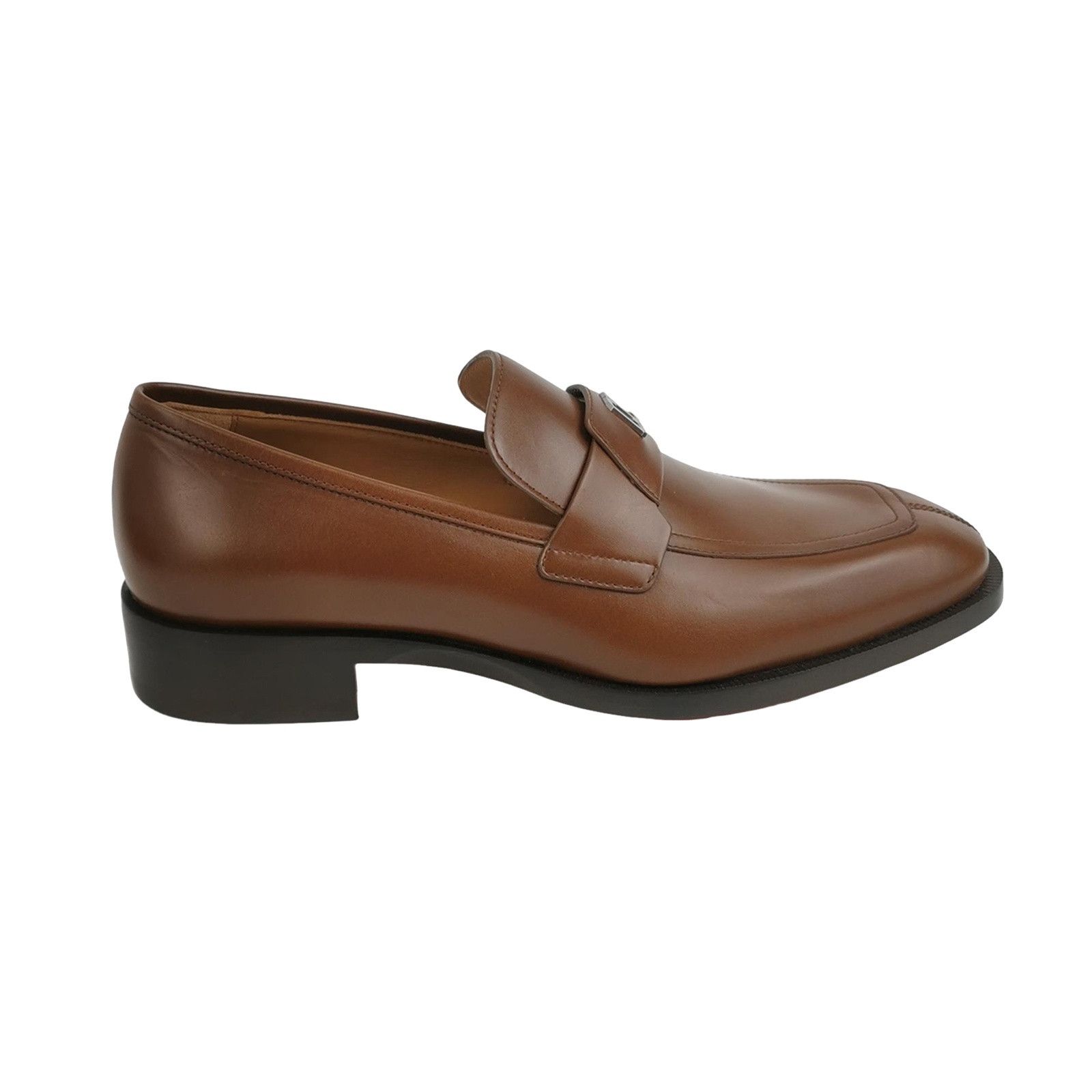 Christian Louboutin Christian Louboutin Brown Leather CL Loafers 39.5 Size US 6 / EU 39 - 1 Thumbnail