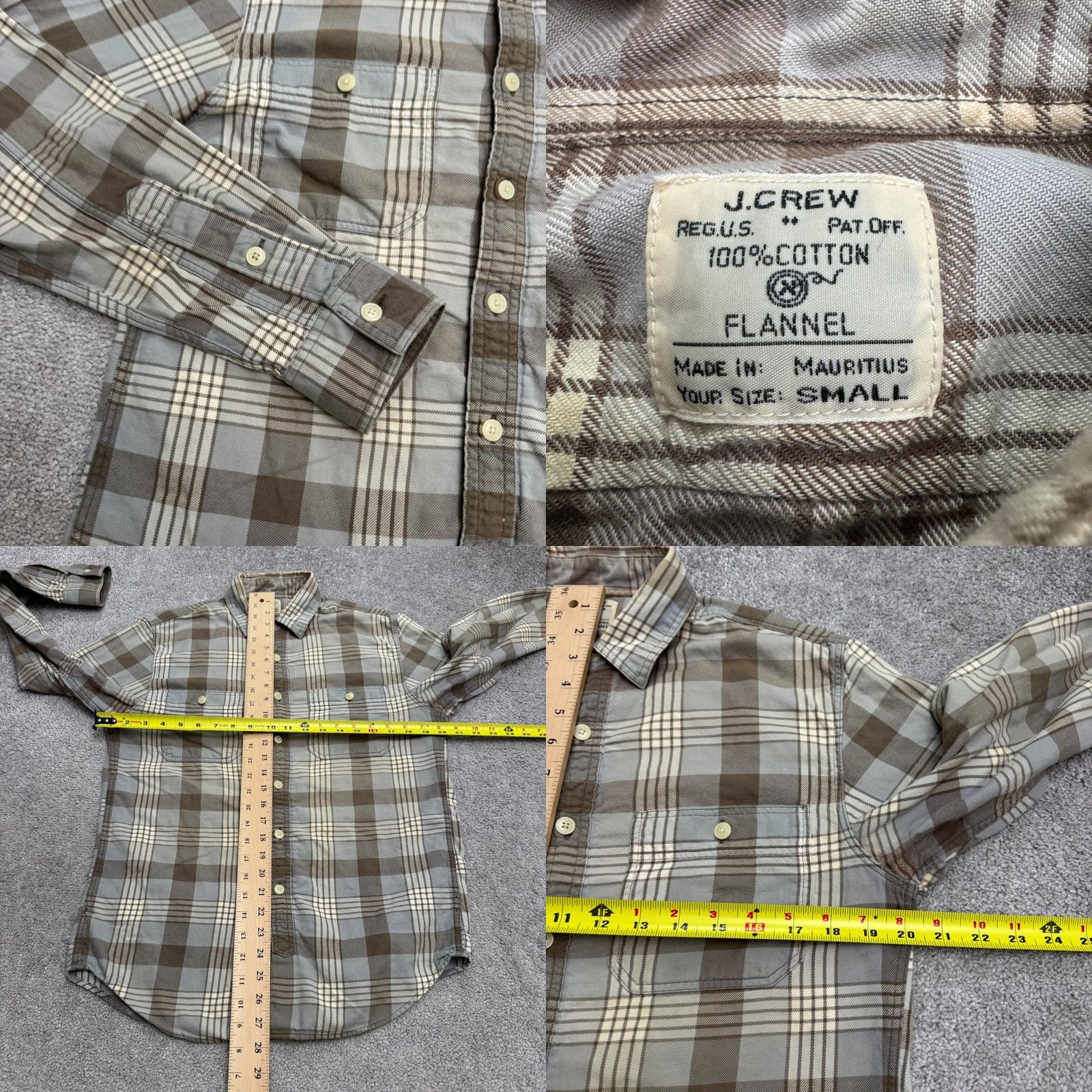 J.Crew J.Crew Brown Plaid Flannel Button Down Shirt Men Small Long Sleeve Casual Size US S / EU 44-46 / 1 - 8 Thumbnail