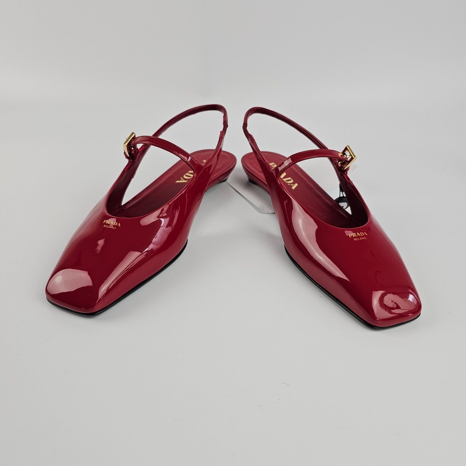 Prada PRADA Red Patent Leather Slingback Ballerinas New Size US 7 / IT 37 - 6 Thumbnail