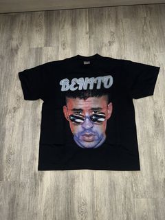 Bad Bunny Shirt Bentino Dolphin Vintage Graphic Black - Anynee