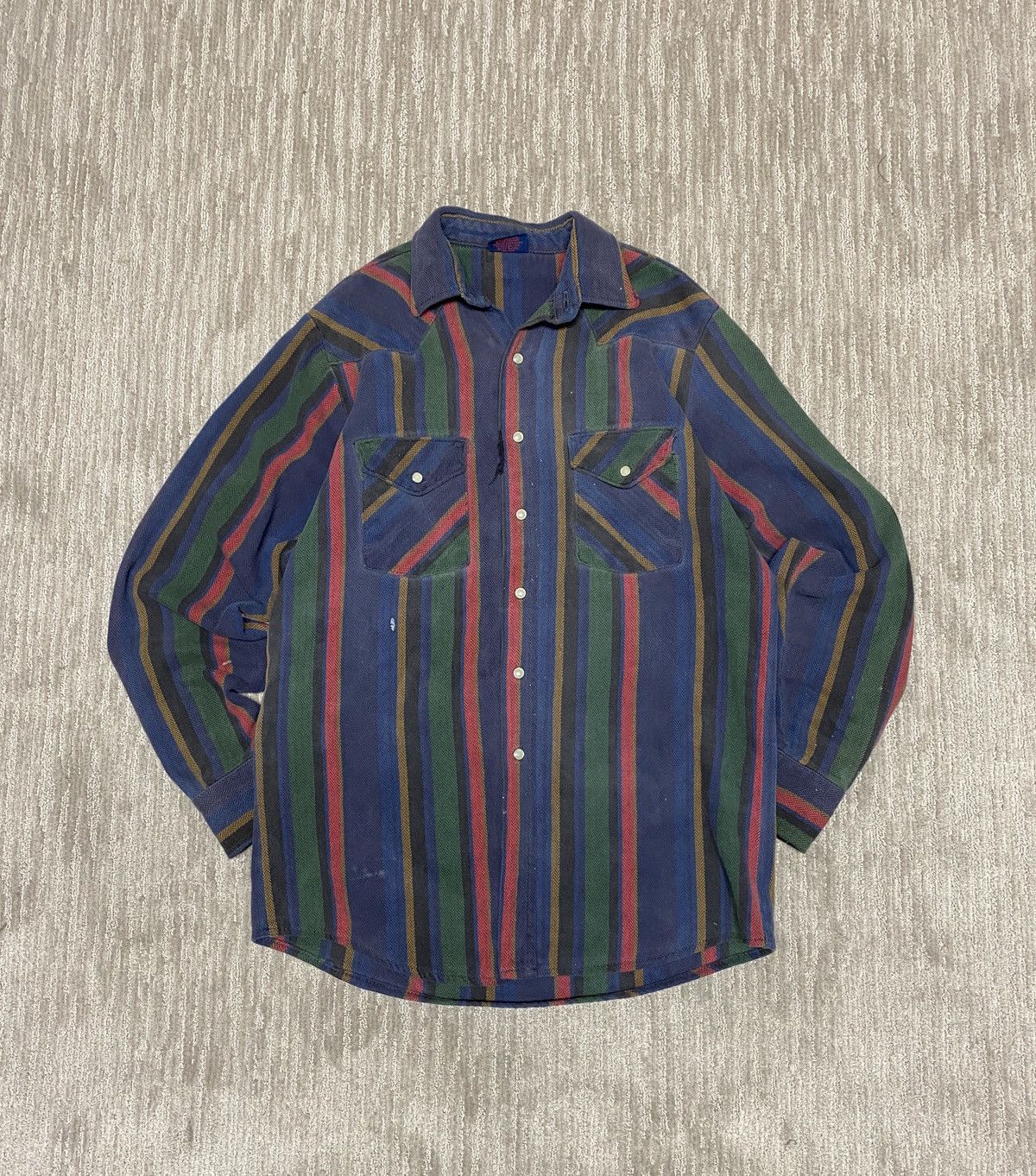 Vintage Vintage multi stripped button up Dakota flannel shirt Size US L / EU 52-54 / 3 - 1 Thumbnail