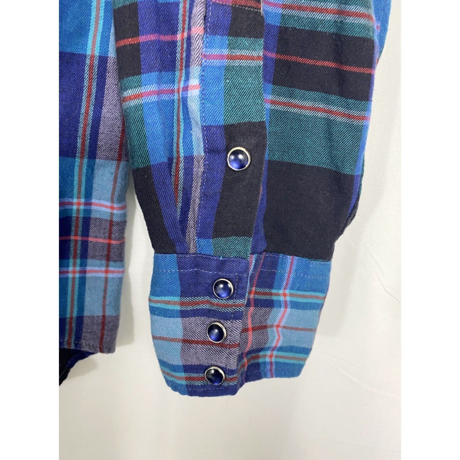 Vintage VINTAGE Circle T Mens 17.5 36 Western Blue Plaid Pearl Snap Button Up Shirt Men XS-XL? Size US XXL / EU 58 / 5 - 2 Thumbnail
