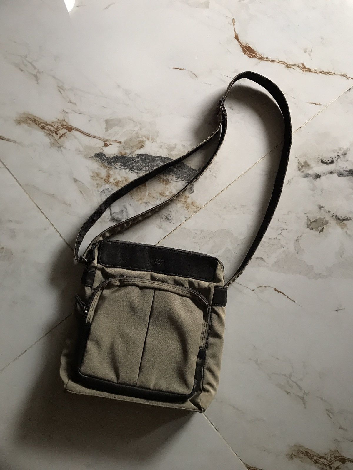 image of Yohji Yamamoto Y'saccs Nylon Sling Bag in Grey, Men's