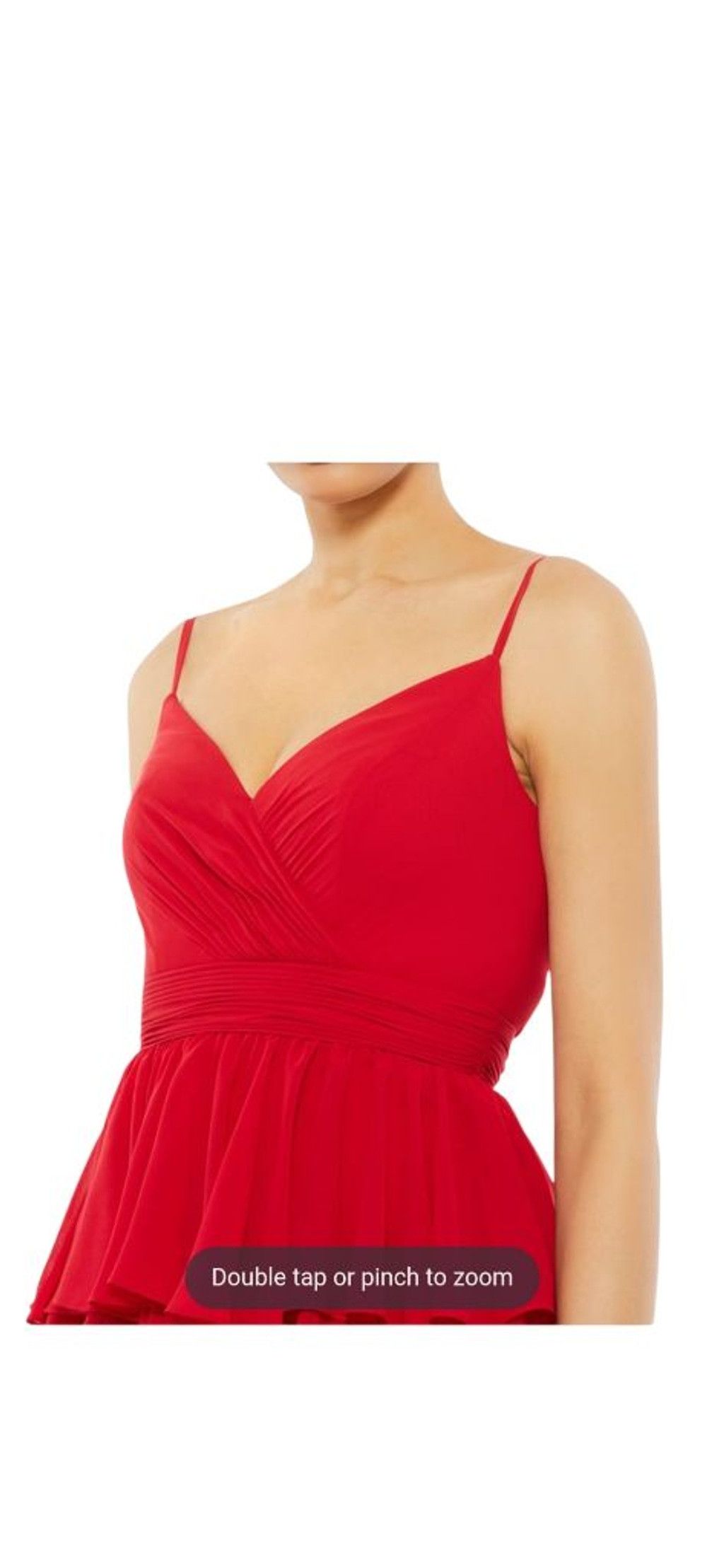 Mac Duggal IEENA for MAC DUGGAL Red Tiered Ruffle Maxi Dress Size 10 Size L / US 10 / IT 46 - 4 Thumbnail