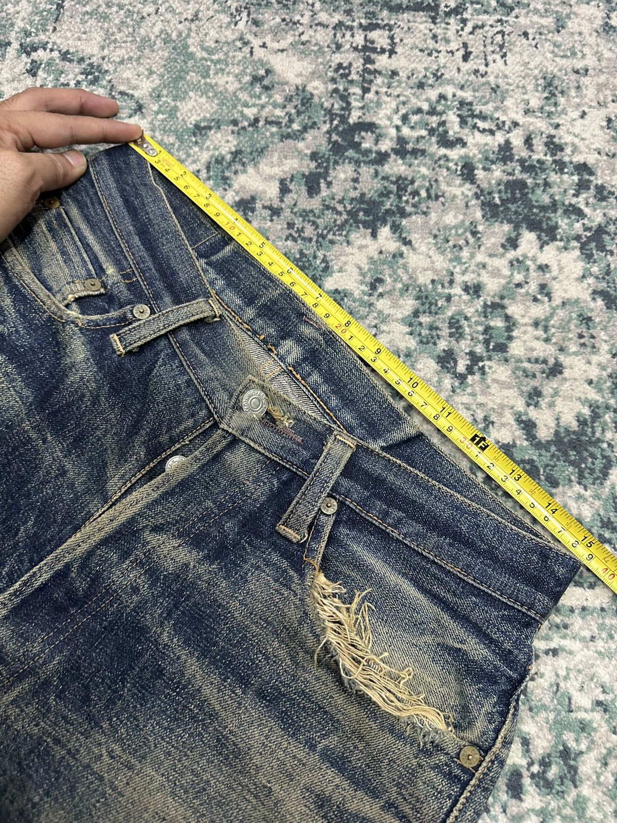 Denime Vintage Denime Faded Honeycomb Selvedge Distressed Jeans Size US 30 / EU 46 - 15 Thumbnail