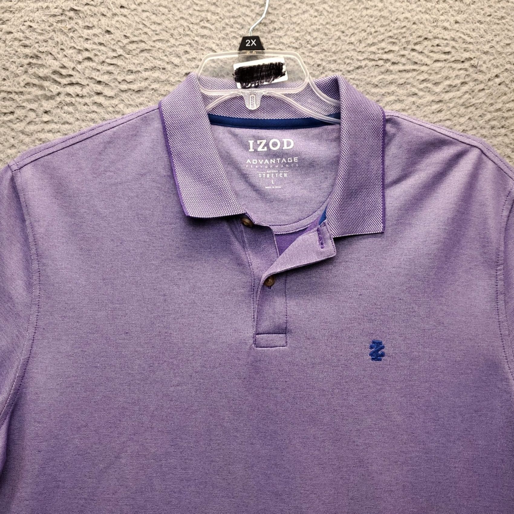 Izod IZOD Polo Shirt Mens Large Purple Advantage Performance Collared Breathable Stretch Shirt Size US L / EU 52-54 / 3 - 3 Thumbnail